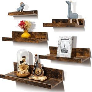 Set of 5 Home Floating Shelves for Wall Décor Storage, Shelves Wall Mounted